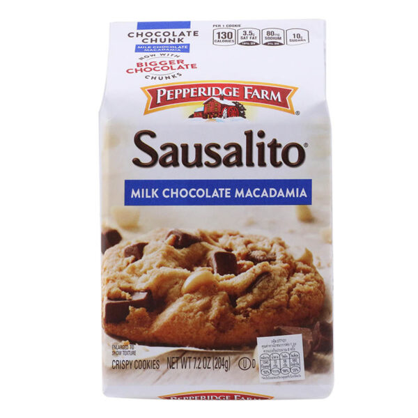 Pepperidge Farm Sausalito Crispy Cookies Milk Chocolate Macadamia 204g. - Image 2