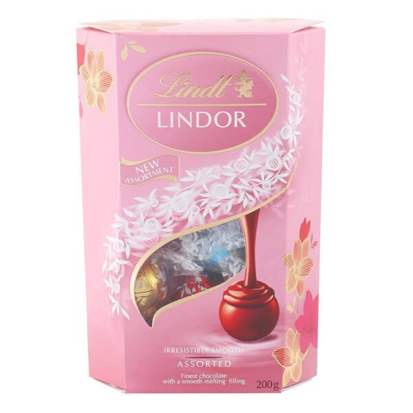 Lindt Lindor Cornet Pink Assorted Chocolate 200g.