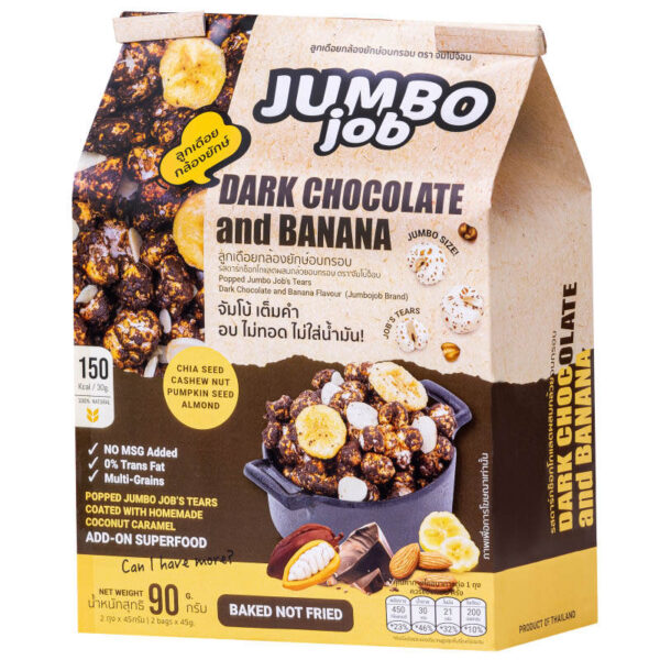 Jumbojob Popped Jumbo Jobs Tears Dark Chocolate and Banana Flavour 90g. - Image 3