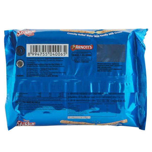 Arnotts Stikko Fingers Milk Vanilla 28g. - Image 2