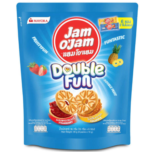 Jam O Jam Double Fun Milk Biscuit Filled with Jam 96g.
